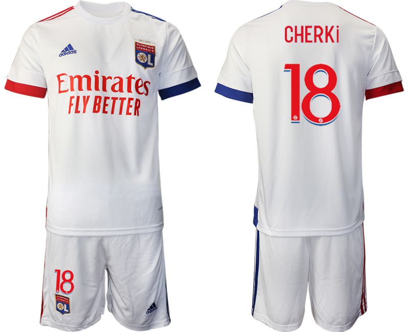 Men 2020-2021 club Lyon home #18 white Soccer Jerseys->other club jersey->Soccer Club Jersey